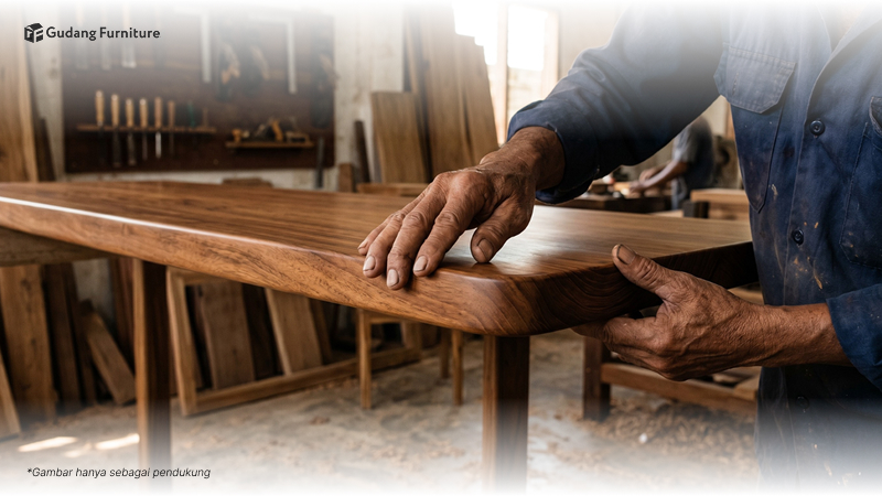 Panel engineered wood yang rapi dan seragam untuk furniture modern